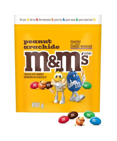M&M'S Peanut Milk Chocolate Candies Party Size Share Bag 800g Peanut 800g