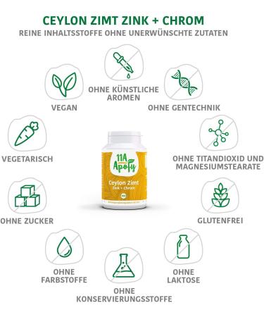 11A-Apofy Ceylon Cinnamon Zinc & Chromium - 1500mg Daily Dose 100 Capsules No Magnesium Stearates | Optimal Health Supplement - Buy Online on GoSupps.com