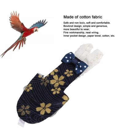 01 02 015 Parrots Diaper Golden Flower Pattern Washable Pet Bird Nappies Soft Reusable Elastic for Budgies for Macaw for Cockatiels(L Tibetan Golden Flower) - Buy Online on GoSupps.com