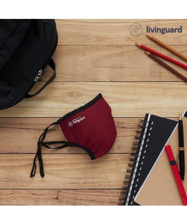 Livinguard PRO MASK - Adjustable 3-Layer Face Mask | Washable & Reusable (M Cosmic Red) - International Shipping Available - Buy Online on GoSupps.com