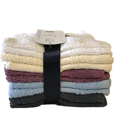 10 Pack 100% Cotton Washcloth Set - 12 x 12 Inch - Soft & Absorbent - Machine Washable - Four Color Assortment - Buy Online on GoSupps.com