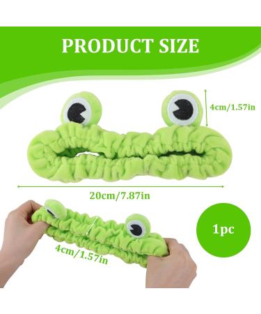 Frog Face Wash Headband Makeup Headband Frog Eye Elastic Spa Cute Headband Funny Green Head Wrap Creative Hair Accessories for Women Girls Washing Face Shower Beauty Skincare - Buy Online on GoSupps.com