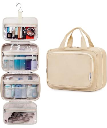 Narwey Hanging Travel Toiletry Bag for Women - Brown (Large) | Cosmetics Makeup Organizer for Travel Size Accessories - Buy Online on GoSupps.com