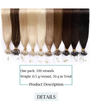 22 inches SEGO Micro Loop Human Hair Extensions 100 Strands #1 Jet Black 100% Real Remy Invisible Straight Micro Rings Beads (50g) - Buy Online on GoSupps.com