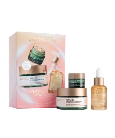 Biossance Uplifting Glow Holiday Set Firm and Lift Serum Marine Algae Eye Cream Omega Repair Cream ($112 value) 1 Set