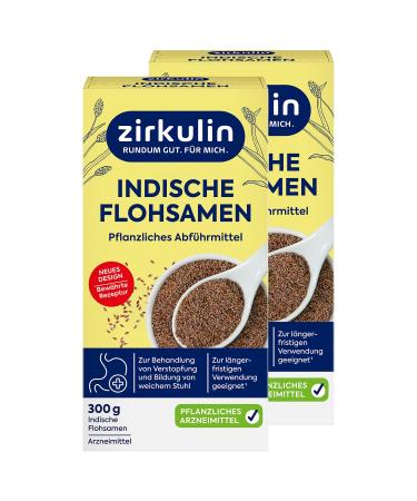 Circular Indian psyllium vegetable laxative in the event of indigestion pharmaceuticals on a vegetable basis against constipation 2 x 300g package