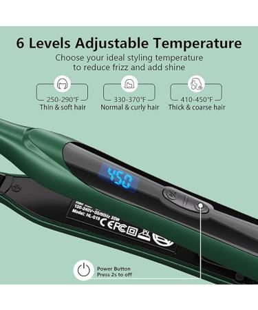 SHOW 3/10 inch Small Flat Iron for Short Hair - Ceramic Tourmaline Mini Hair Straightener - Dual Voltage - Adjustable Temperature - Auto Shut Off - Green - Buy Online on GoSupps.com