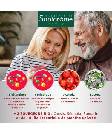 Santarome Phyto Vita'max Senior Multivitamins - 12 Vitamins & 7 Minerals Acerola - Tonus and Vitality Dietary Supplement - 30 Tablets - Buy Online on GoSupps.com