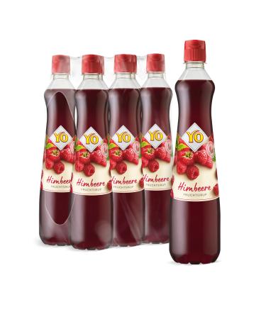 Yo syrup raspberry (6 x 700 ml)- 1x bottle results up to 6 liters of finished drink- without sweeteners color & preservatives vegan 6er tray new new