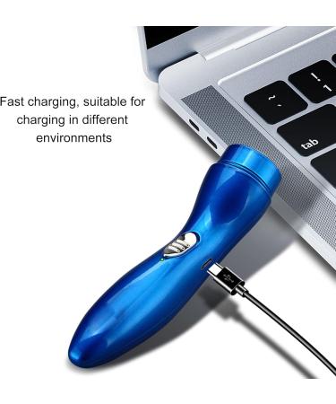 Mini Electric Razor for Men - Quiet High Speed Double Knife Mesh Shaver | Portable Travel Shaver in Blue - ABS Stainless Steel - Buy Online on GoSupps.com