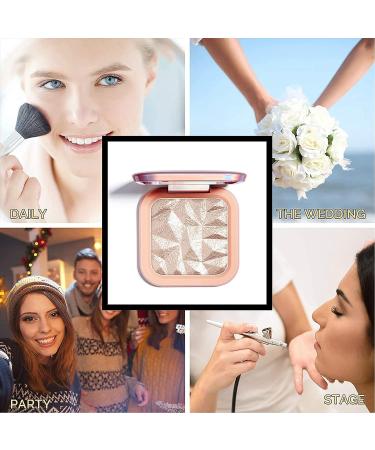 Champagne Gold Highlighter Palette with Brush - Shimmer & Glitter Contouring and Illuminator Makeup Kit - Buy Online on GoSupps.com