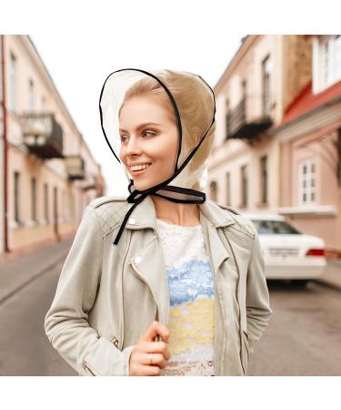Lusofie Clear Waterproof Rain Bonnet with Visor - 6 Piece Set for Women - Buy Online on GoSupps.com