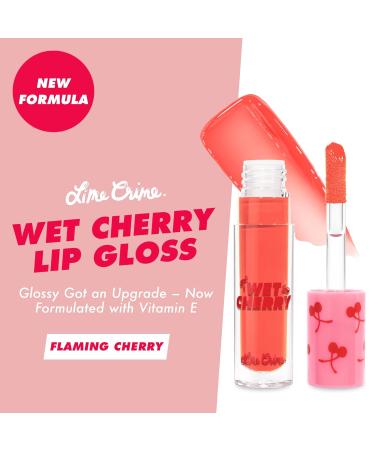 Lime Crime Wet Cherry Lip Gloss  Flaming Cherry (Bright Peach) - Cherry Scented Lightweight  Plumping & Comfortable Ultra Glossy Sheen That Won't Stick - Long Lasting & Non-Sticky - Vegan Makeup - Buy Online on GoSupps.com