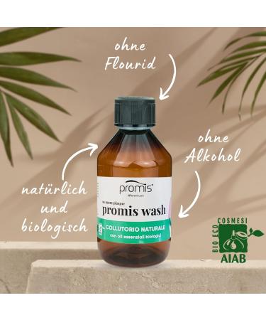 PROMIS Wash Natural Alcohol and Fluoride-free Mouthwash - Fresh/menthol - 250ml - Buy Online on GoSupps.com