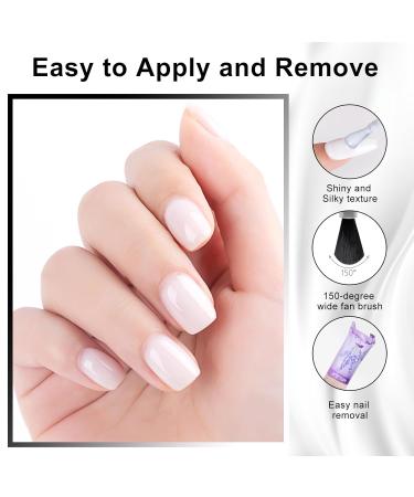 NXJ INFILILA Milky White Gel Polish - Sheer Translucent Nail Polish 15ML | High Gloss Shimmer Neutral White Gift for Women - Buy Online on GoSupps.com