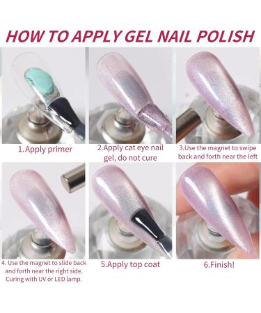 Purple Glitter Gel Nail Polish Cat-Eye Gel Nail Polish Magnet Glitter Crystal Snowlight Gel Soak off UV Gel Nail Varnish 3D Sparkling Reflective Nail Polish for Nail Art - Buy Online on GoSupps.com