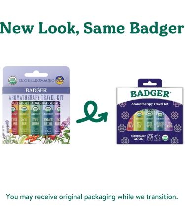 Badger Aromatherapy Balm Stick Variety Certified Organic Cheerful Mind Stress Soother Focus Headache Soother Essential Oil Pack Of 5 - Buy Online on GoSupps.com