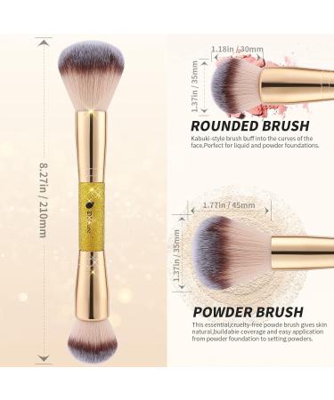 Ducare Double-Sided Kabuki Makeup Brush - Synthetic Hair Foundation & Rouge Powder Brush for Cream & Powder - International Shipping Available - Buy Online on GoSupps.com