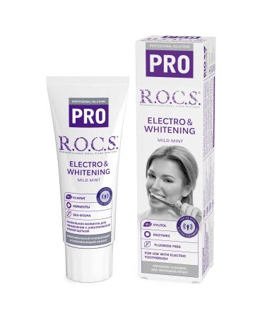 R.O.C.S.- Vegan toothpasta Electro & Whitening 74 gr. - Fluoride -free - safe formula - for use with an electrical toothbrush - mild mint taste - lightening effect - Buy Online on GoSupps.com