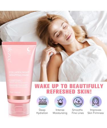 CCKULOOB Collagen Night Wrapping Mask Bio Collagen Real Deep Mask Collagen Mask Face Overnight Korean Collagen Overnight Wrapping Peel Off Masks Hydrolyzed Collagen Masks for Glowing Skin 150 ml 75 ml 2er Pack - Buy Online on GoSupps.com