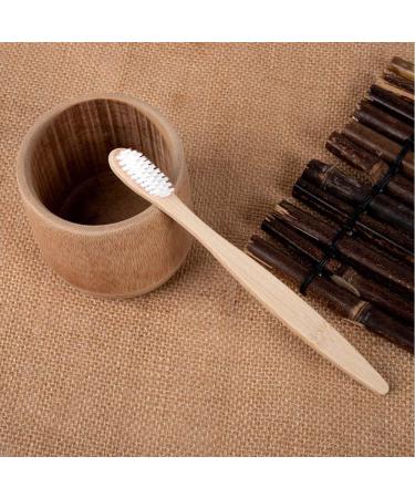 20PCS Bamboo Toothbrushes | Soft Bristles | Biodegradable Natural Wooden | White | Portable | Plastic-Free | Eco-Friendly | Men Women Travel - Buy Online on GoSupps.com