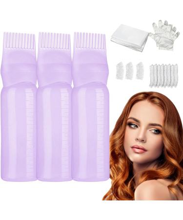Oil Scalp Applicator - 160ml Oil Applicator for Hair Dye Hair Dye Brush Bottle Lightweight Oil Bottle with Graduated Scale Hair Oiling Applicator Bottle for Hair Scalp Purple - Buy Online on GoSupps.com