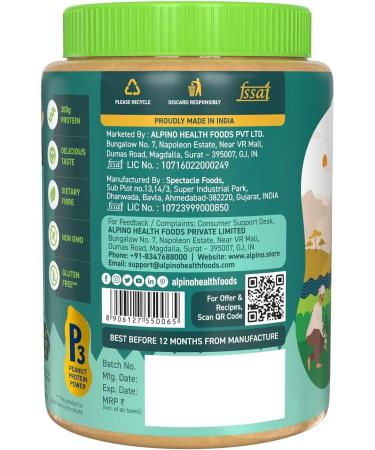 ALPI NO Organic Natural Peanut Butter Crunch - 100% Roasted Organic Peanuts - 30g Protein No Added Sugar & Salt Gluten Free Plant Based Unsweetened Peanut Butter Crunchy (1 KG) - Buy Online on GoSupps.com