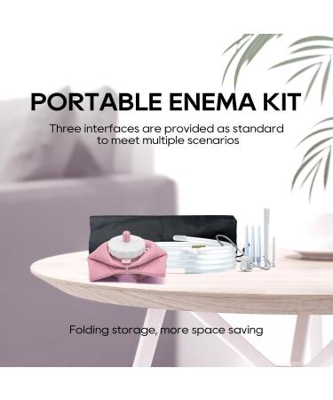 Collapsible Silicone Enema Bag Kit | 1.2L Capacity 5.2ft Hose & 5 Nozzles | Coffee Enema for Colon Cleanse - International Shipping Available - Buy Online on GoSupps.com