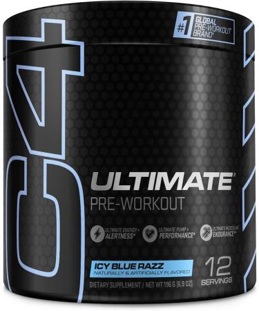 Cellucor C4 Ultimate Pre Workout Powder ICY Blue Raz | Sugar Free Preworkout Energy Supplement for Men & Women | 300mg Caffeine + 3.2g Beta Alanine + 2 Patented Creatines | 12 Servings