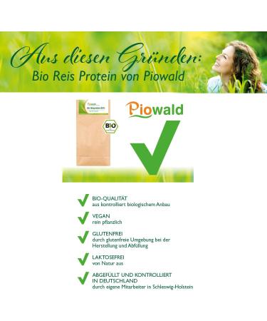 Piowald Organic Rice Protein - 1 kg Bulk Pack | Vegan Gluten-Free Vegetable Protein Powder - Buy Online on GoSupps.com