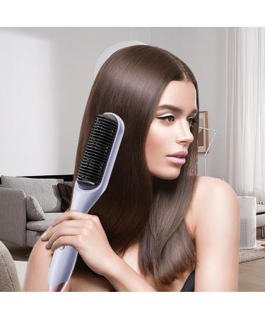 Anti-Scald Hair Brush - Portable Electric Straightener Comb | Fast Heating Hair Straightening Brush for Men & Women - Buy Online on GoSupps.com