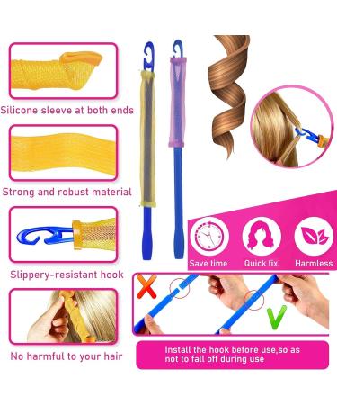 WUERKIYA Hair Curlers for Short Hair No Heat Hair Rollers Spiral Curlers 15cm/25cm Hair Curlers Styling Kit with Styling Hooks DIY Hairstyle Tools for Women Girls (18 Pack) - Buy Online on GoSupps.com