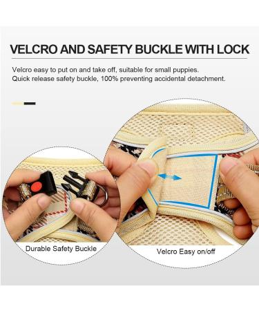 Suredoo Dog Harness for Small Dogs Reflective Breathable & Comfortable with Leash | XS Beige - Buy Online on GoSupps.com