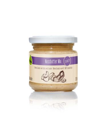 Olini Knusper-Nussbutter-Mix Combination of peanuts cashew nuts and almonds 1 glass x 200 ml 100% naturally without added salt without adding sugar free of palm oil snack for vegan