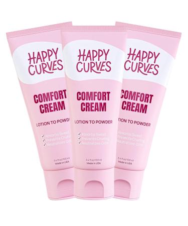 Comfort Cream Deodorant for Women: Aluminum-Free Lotion Powder for Under Breast Body & Private Parts - Anti Chafing Cream 3.4 oz.(3 Pack Tropical) Tropical 3.4 Fl Oz (Pack of 3)