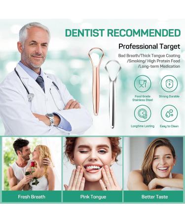 RONAVO Wider Tongue Cleaner (2 Pack) - Medical Grade Stainless Steel Scrapers for Adults - 100% BPA Free - Cure Bad Breath Instantly - Buy Online on GoSupps.com