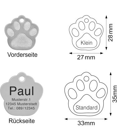 Paw Dog Brand Stainless Steel Engraved Tags - Personalized Address Trailer for Dogs | 2 Sizes Available | Key Ring Included - Buy Online on GoSupps.com