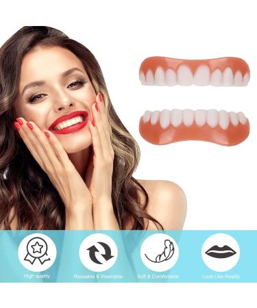 Instant Smile Veneers - 1 Pair False Teeth Top and Bottom Set for Men Women - Cosmetic Whitening with Thermal Beads - Buy Online on GoSupps.com