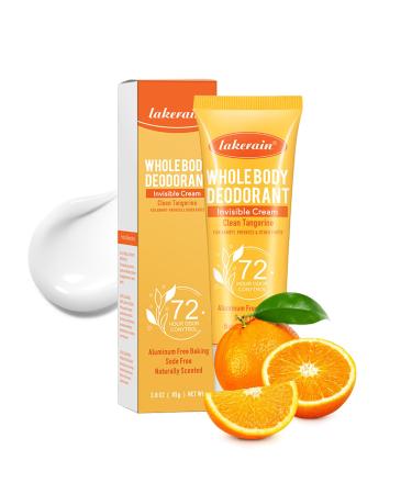 Underarmed Deodorant for Women Body Deodorant Cream Unscented Odor Removing Invisible Cream 72 Hour Odor Control for Armpit Private Parts (Clean Tangerine)
