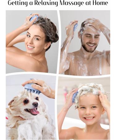 Heeta Scalp Massage Brush - Soft Silicone Hair Care Brush for Relaxation | Suitable for Men Women & Children - Sky Blue - Buy Online on GoSupps.com