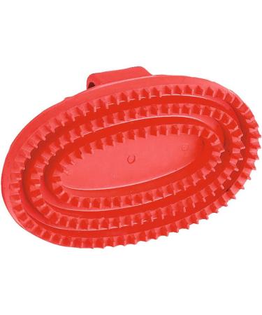 Kerbl Oval Hard Rubber Curry Comb - Durable Red Grooming Tool for Horses | International Shipping - Buy Online on GoSupps.com