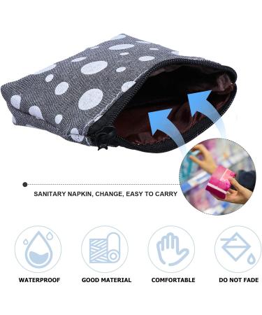Healifty Canvas Makeup Bags 4Pcs Menstrual Pad & Sanitary Napkin Pouch Set | Travel Cosmetic & Coin Purse Kit for Nursing Pads | Portable Zipper Bag - Buy Online on GoSupps.com