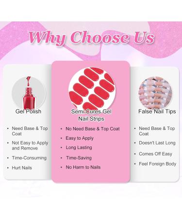  Ceboic Ceboic Set of 16 Semi-Cured Gel Nail Stickers - Solid Color - For Women and Girls (Cherry Shade) - Buy Online on GoSupps.com