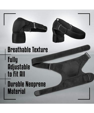 Shoulder Brace for Pain Relief & Support | Left & Right Arm Compression Strap for AC Joint, Tendonitis, Bursitis | Stabilizer for Dislocation, Subluxation, Tendinitis in Men & Women - Buy Online on GoSupps.com