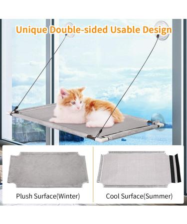 Pueikai Cat Hammock Window Perch for Large Cats | Sturdy & Space-Saving Resting Seat | Holds up to 50 lbs | Easy Assembly | Single Layer Grey - Buy Online on GoSupps.com