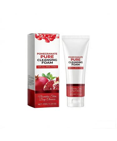 Pomegranate Pure Cleansing Foam - Gentle Daily Face Wash for All Skin Types with Fruit Extract & Aloe Nourishing and Deep Cleansing 120g
