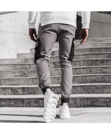 Ronony Men's Black Training Pants - Breathable Stretch-Denim Cargo Chino Jeans - Athletic Leisure Trousers XL - Buy Online on GoSupps.com