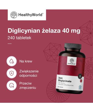 Be Healthy Group doo Iron Bisglycinate 40 mg With Vitamin C 240 Tablets 8month supply Without GMO and Without Artificial Colors 40 mg Iron 40 mg Vitamin C Highest Quality - Buy Online on GoSupps.com