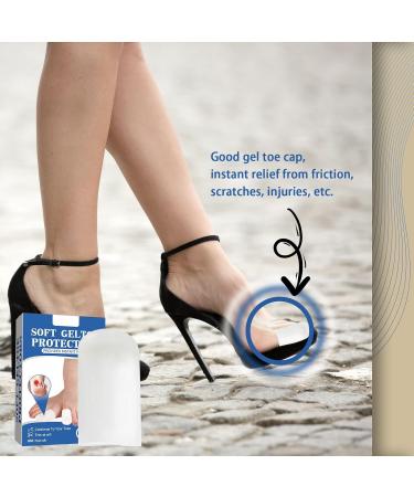 6 Pack Soft Gel Toe Caps for Men & Women - Toe Protectors for Corns, Blisters, Toenails - Flexible Cushions - White - Buy Online on GoSupps.com