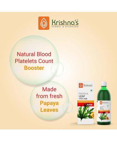 Krishna's Herbal & Ayurveda Papaya Jus de feuilles 500 ml (1 pi ce) 500 ml (Lot de 1) - Buy Online on GoSupps.com